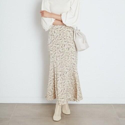 2021 Autumn Elegant Trumpet Skirts Women Vintage High Waist Print Faldas Mujer Japanese Office Lady Temperament Mermaid Skirt