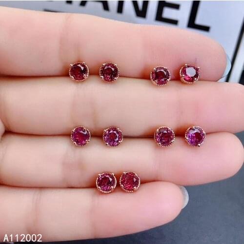 KJJEAXCMY fine jewelry natural Garnet 925 sterling silver women earrings new Ear Studs support test classic hot selling