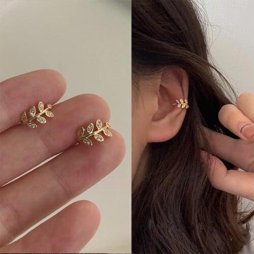 Fashion Gold Leaf Clip Without Ear Piercing Puck Rock Hot Sale Vintage Earrings For Women Jewerly Gifts