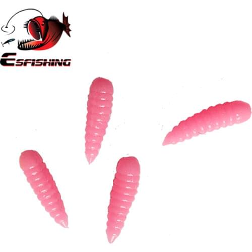 100pcs Ice Fishing Lures Baits Maggot 0.6" Soft Lures Iscas Artificials ESFISHING Bread Worm Soft Pesca Fishing Tackles Lures