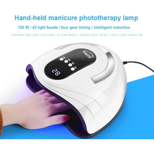 120W Nail Art UV LED Lamp SUN S9 Quick Dry Nail Phototherapy Lamp For Manicure Portable Nail Polish Glue Dryer For Gel Varnish