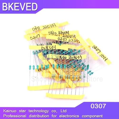 12valuesX10pcs=120pcs 0307 1/4W 0.25W inductor 1uH-1MH component sample Assorted kit new