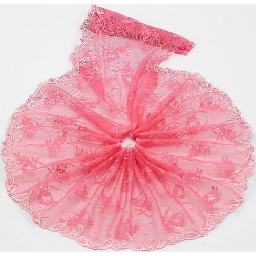 MLAEY 2y/lot Exquisite Embroidered Lace Trim, Pink Lace Fabric ,Quality Lace Ribbon , DIY Craft&Sewing Dress Clothing Accessor