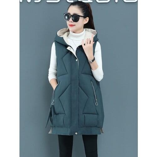 2021 Autumn Winter Women Vests Coat Warm New Down Cotton Thick Lady Clothing Plus Size Parka Outerwear Female Waistcoat