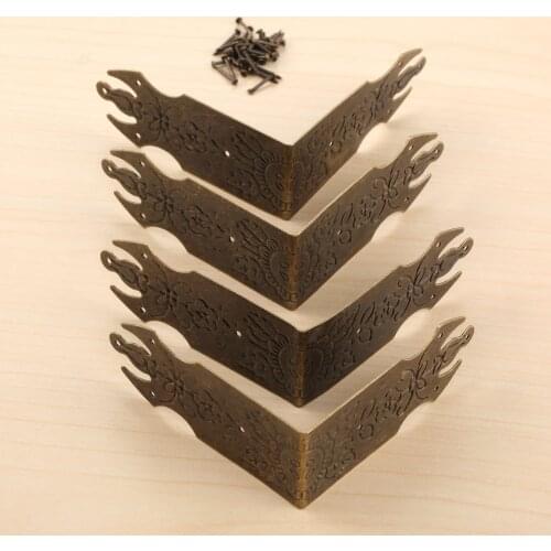 4pcs 69*69*29mm Decorative Corner Protectors Antique Bronze Jewelry Gift Box Wooden Case Corner Protector Guard