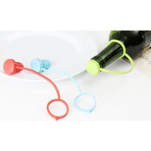 500PCS Anti-lost Silicone Hanging Button Seasoning Beer Wine Cork Stopper Plug Bottle Cap Cover Perfect Home Kitchen Tools