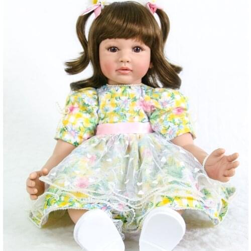 60cm High-end silicone reborn baby doll toy newborn girl babies toddler princess doll birthday holiday gift bebe real reborn