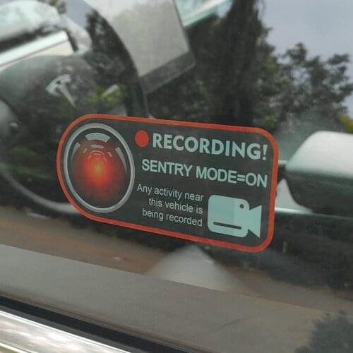 Car Sentry Mode Recorder Static Sticker Recording Reminder Interior Window Sticker Modified For Tesla Model 3 X S Y Accessories