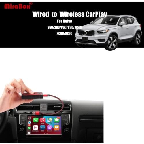 MiraBox Wireless Apple Carplay Dongle CarPlay USB Adapter for Volvo S60 S90 V60 V90 XC40 XC60 XC90