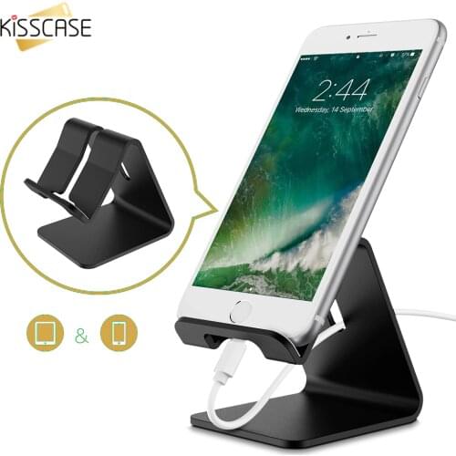 KISSCASE Mobile Phone Holder Stand Aluminum Alloy Metal Tablet Stand Universal Desk Phone Holder for iPhone 11 Xiaomi Smartphone