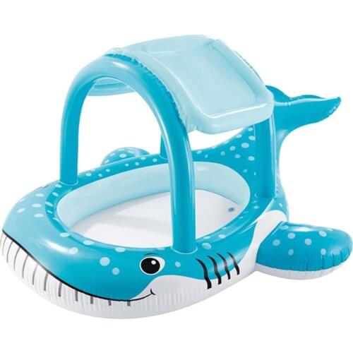 Baby Sunshade Inflatable Swimming Pool Whale Paddling Pool Summer Kids Safety Float Seat With Removable Awning