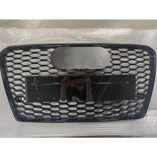 For RS7 Style Front Sport Hex Mesh Honeycomb HoodGrill Gloss Black for Audi A7/S7 2009-2015 CarAccessories