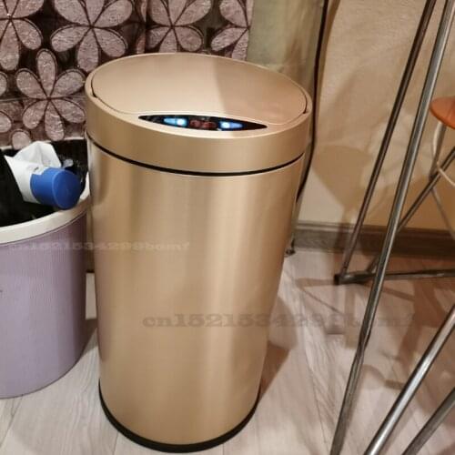 7L Inductive Trash Can Smart Sensor Automatic Garbage Cans Kitchen and Rubbish Bin Stainless Steel Waste Bin with Cover