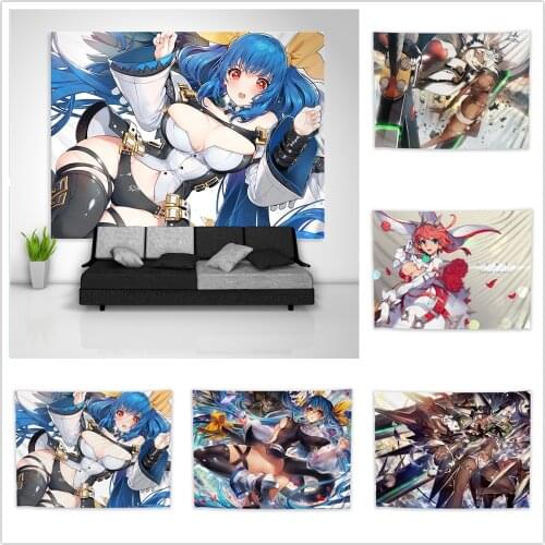 Guilty Gear Dizzy Elphelt Ramlethal Valentine Tapestry Art Wall Hanging Sofa Table Bed Cover Home Decor Poster