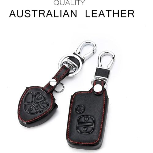 Leather Key Case For Car 3 4 Buttons For Toyota Prado Mark Corolla Camry Reiz Car Key Cover With Keychain Key Portect