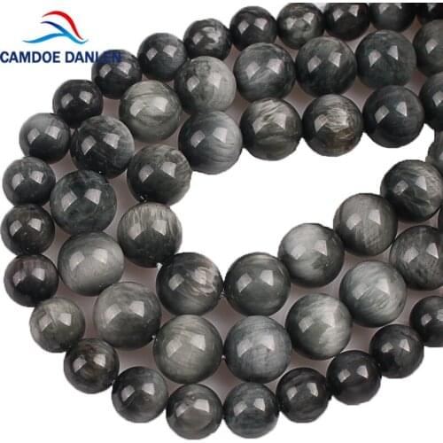 100% Natural Precious Stones Hawks Eye Round Beads 6 8 10MM Diy Fashion Jewelry Beads For Necklace Bracelet Making Accessories