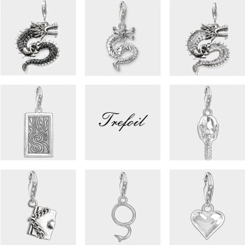 Black CZ Dragon Mask Libram Book Charms Pendant,Fashion Jewelry 925 Sterling Silver Gift For Women Men Fit Bracelet Necklace