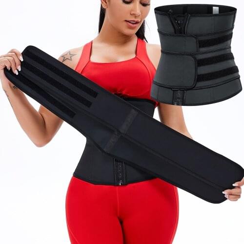 Latex Waist Trainer Corset Body Shapewear Women Tummy Control Shaper Belly Slimming Detachable Double Belt 9 Steel Bone Zipper