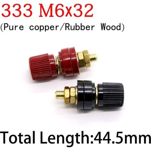 Copper 333 M6*32 Wire Binding Post Thread Screw Dia 6mm Brass Weld Machine Inverter Clamp Power Supply Connector Terminal Splice