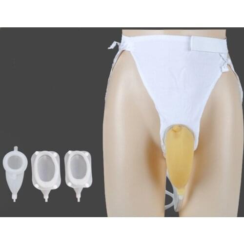 Male/female urinary elderly bedridden nursing urine collector urinal catheter 2 urine collection bags