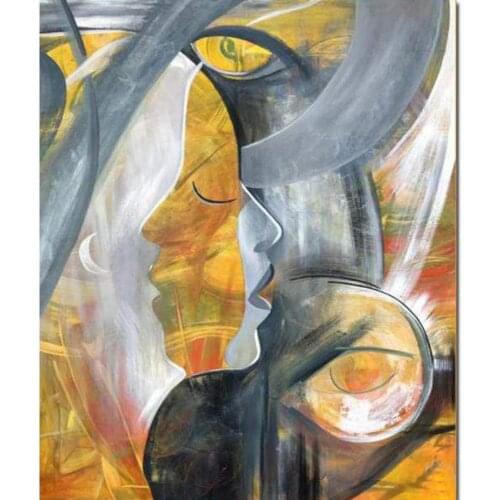 Wall Art Abstract Painting Face Figure Handmade Oil On Canvas Colorful Modern Artwork Living Room Bedroom Decor Christams Gift