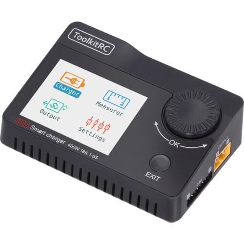 2019 Latest Release Toolkitrc M8S Battery Balance Charger Discharger Color Screen 400W 18A for 1-8S Lipo LiHV Life Lion NiMh Pb
