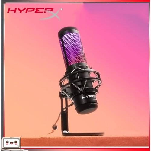 Kingston HyperX QuadCast S Professionnel RGB USB Condenser Microphone for PC PS4 Mac and Discord TeamSpeak YouTube XSplit OBS