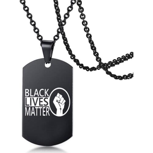 Military stainless steel pendants necklace black lives matter subject necklaces army tag memorial necklaces pendants jewelry