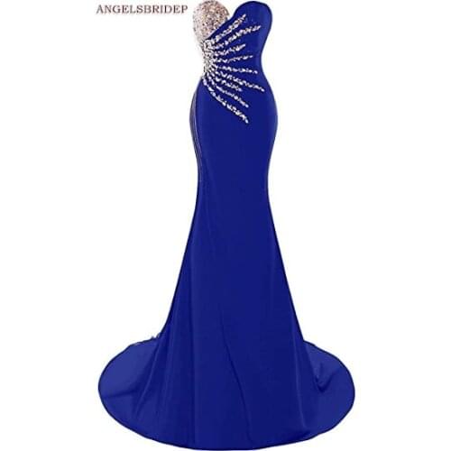 ANGELSBRIDEP Sweetheart Mermaid Prom Dresses Vestidos de festa Sexy Beaing Crystal Floor-Length Abendkleider Formal Party Gowns