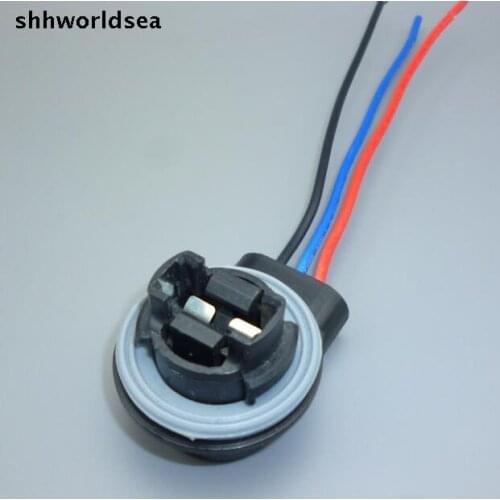 Shhworldsea 2/5/30/100pcs 3157 Bulb Socket Brake Turn Signal Light Harness Wire LED Pig Tail Plug