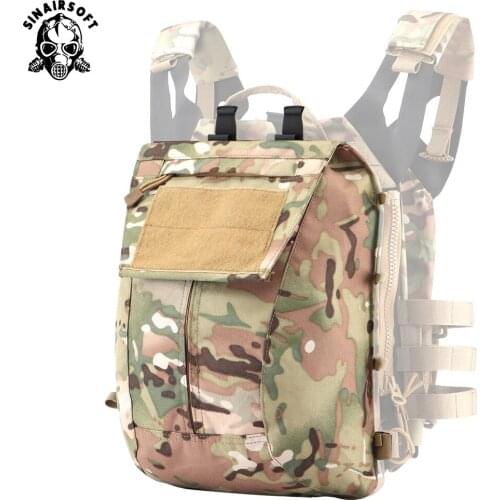 SINAIRSOFT Tactical Zip-on Panel Pack Military Airsoft Molle Plate Carrier Zipper-on Backpack Nylon Bag For AVS JPC 2.0 CPC Vest