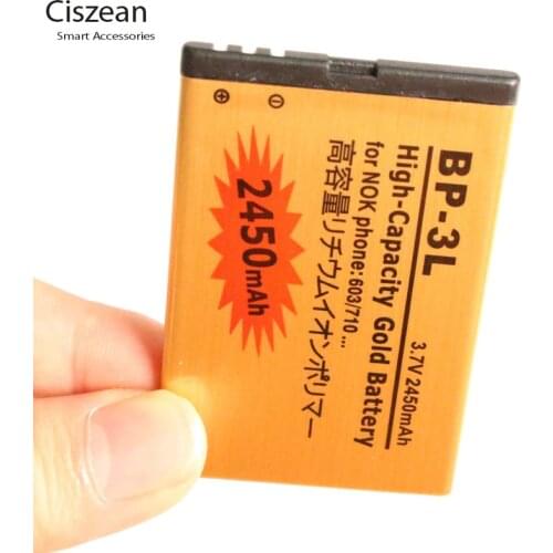 1x 2450mAh BP-3L / BP 3L / BP3L Gold Replacement Li-ion Battery For Nokia 603 701 ASHA 303 Lumia 710 610 505 510 610C 3030 900