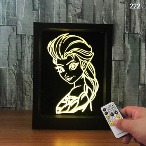 Led Decorative Atmosphere Photo Frame Lamp Christmas Fashion Creative 3d Cartoon Characters Gift Table Bedside Lamp