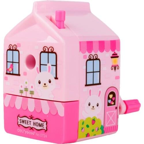 Happy House Pencil Sharpener 0724 Hand-operated Cute Cartoon Student Pencil Sharpener stationery items office supplies