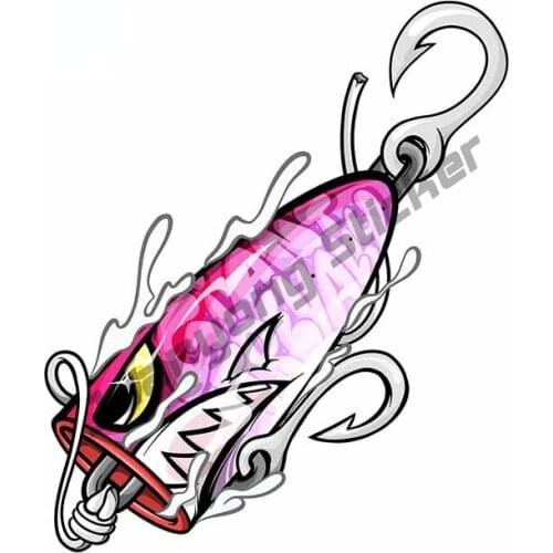 Fish Lure Vinyl Car Stickers Car Styling Graphics Decal Waterproof Scratch-Proof Exterior for Bumper Windshield Decor PVC13x11cm