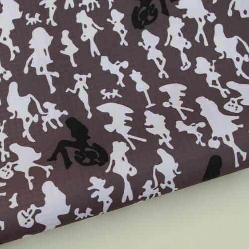 PVC coated waterproof fabric - Fashion Lady shadow on Grey background(WF257)