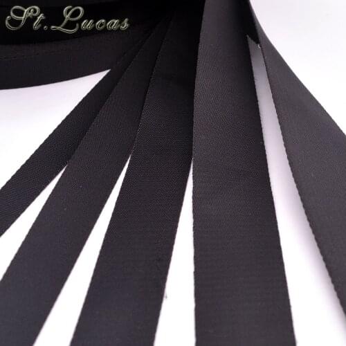 High quality 20mm/25mm/32mm/38mm/50mm black nylon DIY velvet ribbon webbing tape for hat luggage and bags garment suppliers