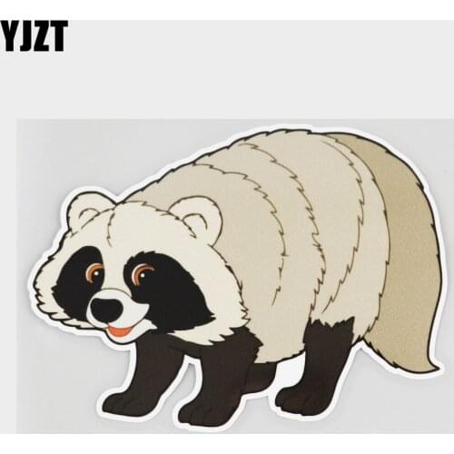 YJZT 14.9CM×10.6CM Waterproof Raccoon Is Out Looking For Food Decal PVC Car Sticker 11C-0306