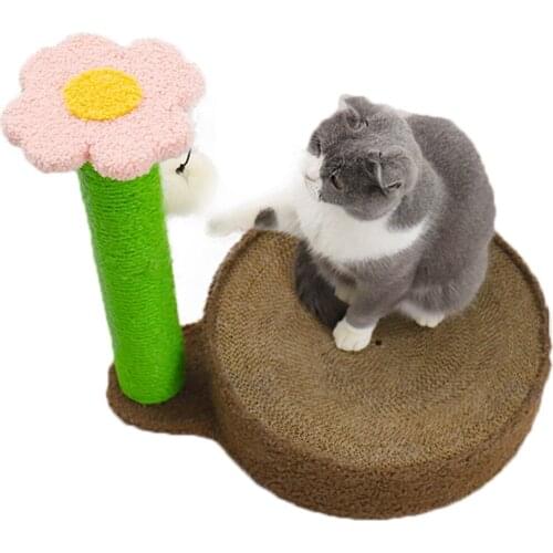Cat Tree Sisal Funny Interactive Cat Tower Cat Scratch Post With Hanging Ball Exercise Training Kitten Toys Pet Accessories