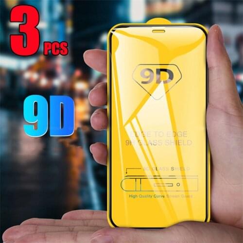 3pcs 9D Full Glue Coverage 9H Tempered Glass Guard Film Screen Protetcor For iPhone 12 Mini 11 Pro Max XS XR X 8 7 6 Plus SE