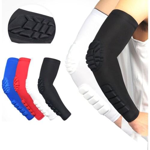 1PCS Man Sleeve Honeycomb Elbow Pads Crashproof Football Basketball Shooting Arm Sleeve Elbow Support Protection