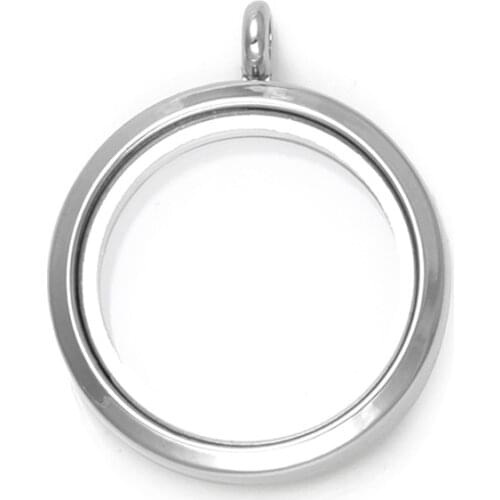 1Pc Rhodium Color 30mm Memory Photo Lockets Magnetic Glass Floating Charms Locket Pendant Necklace