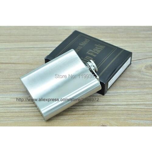 100pcs 6oz 6 OZ 170ml Silver Stainless Steel Hip Flask Flagon Whiskey Wine Pot Bottle Flasks free DHL FEDEX shipping