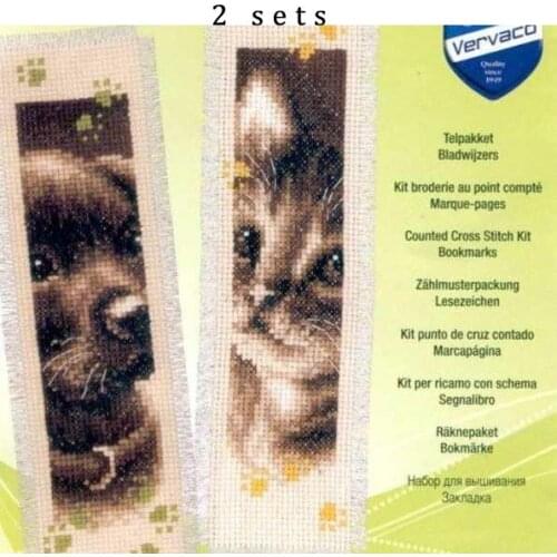11/14/16/18/28 Lovely Counted Cross Stitch Kit Bookmarks Bookmark Bookmarker Magazine Marker Pet Dog Cat Kitty Kitten