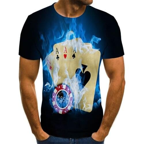 2021 Poker T-shirt Playing Card Clothes Shirt Las Vegas T-shirt Clothing Tops Men Funny 3D Printing T-shirt Oversized XXS-6XL