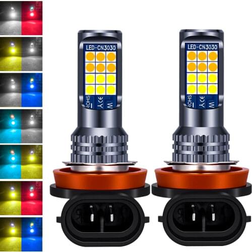 2Pcs H8 H11 LED Bulbs Led 9005 9006 3030 24 SMD Auto Front Fog Lamp Led Headlight Lamps Bulb H3 H4 H7 LED Fog Light DC 12V