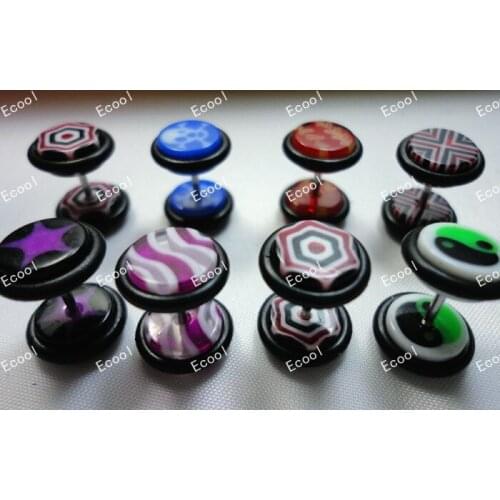 300pcs wholesale jewelry lots nice Fake Cheater Ear Plug Expander Pierce Tunnel fashion Resin Earrings free shipping RL314