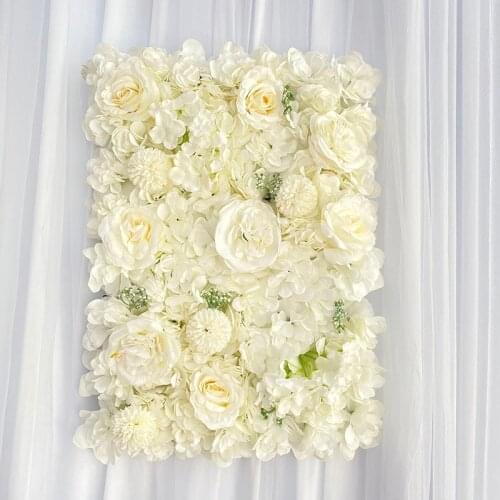 60X40CM Artificial Silk Rose Flower Wall Panel Wedding Christmas Decoration Silk Rose Peony Hydrangea Home Party Backdrop Decor