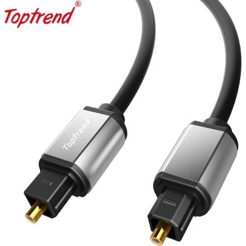 Toptrend Digital Optical Fiber Audio Toslink Cable SPDIF Coaxial Male to Male Cord 3m 7.6m for Soundbar Blu-ray CD DVD TV