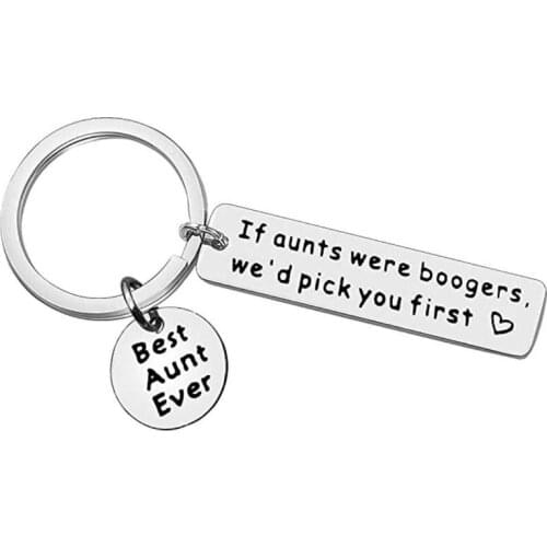 Aunt Auntie Keychain Christmas Jewelry for Birthday Gift from Nephew If Aunts were Boogers We'd Pick You First Best Aunt Ever